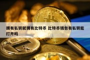 拥有私钥就拥有比特币 比特币钱包有私钥能打开吗