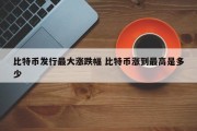 比特币发行最大涨跌幅 比特币涨到最高是多少