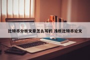 比特币分析文章怎么写的 浅析比特币论文