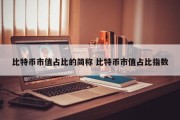 比特币市值占比的简称 比特币市值占比指数
