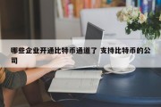 哪些企业开通比特币通道了 支持比特币的公司